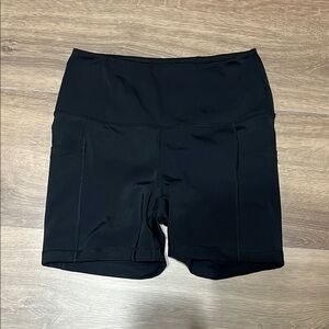 90 Degree By Reflex Black Bike Shorts High Waist Stretch